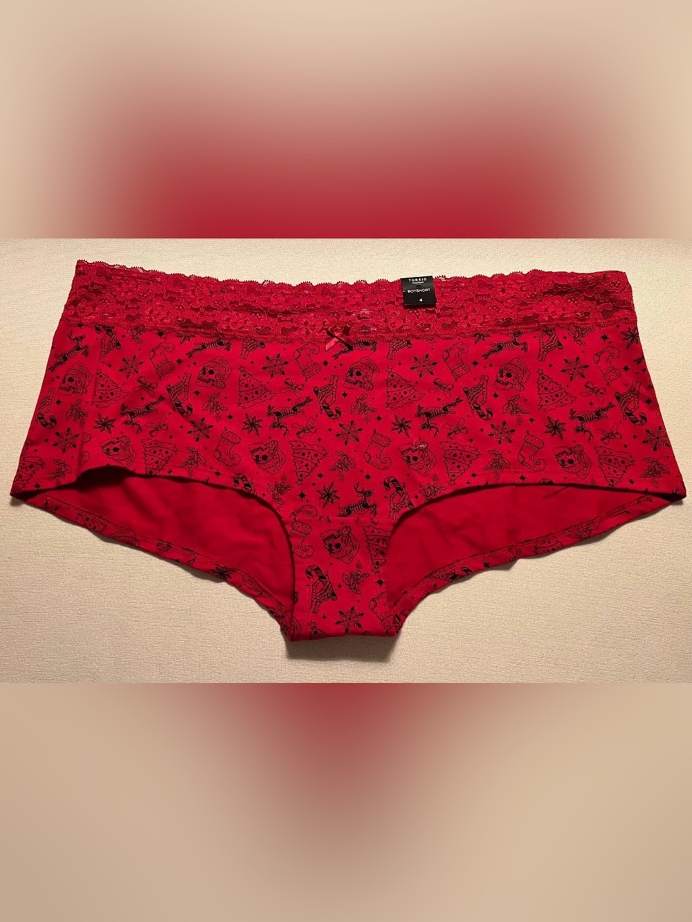 Torrid Women’s Red Lace-Trim Boyshorts - Unbranded